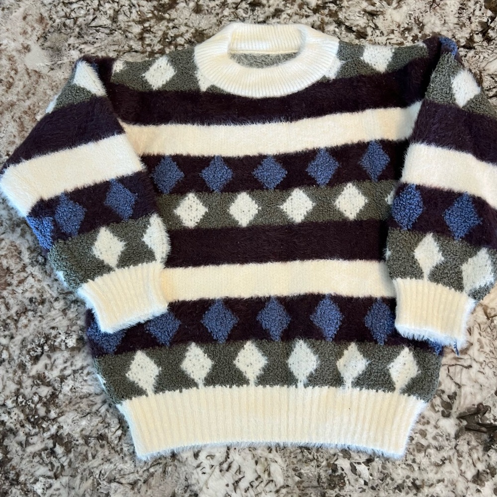 7/8 New Long Sleeve Knit Soft Boys Girls Childrens Multicolor Sweater Pullover